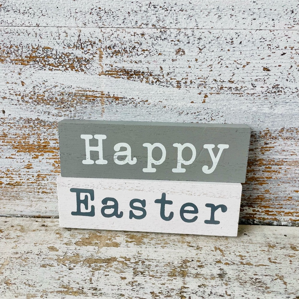 *Happy Easter Duo Mini Block Set Gray/Cream